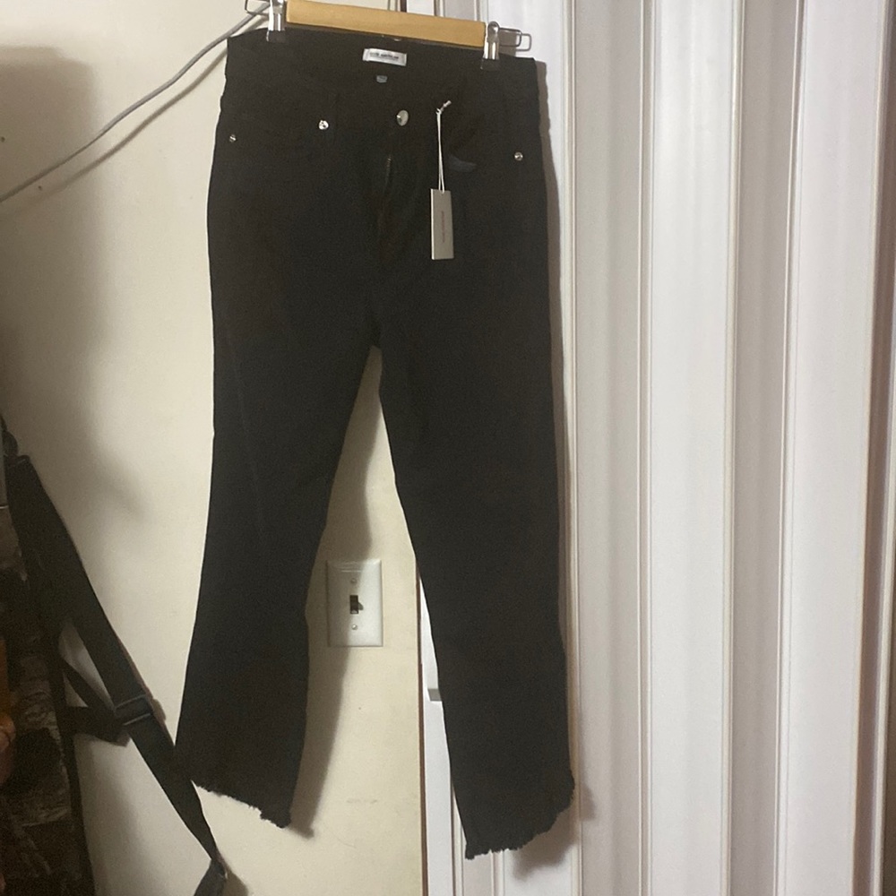 Good American Waist Crop Chewed Hem Skinny Jeans